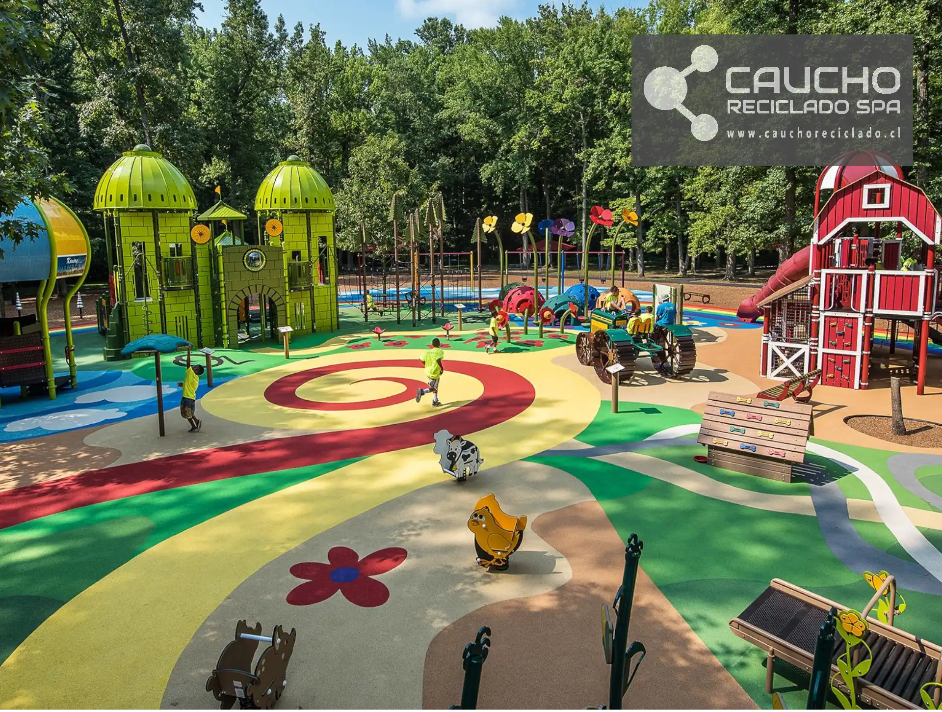 Piso de Goma para Juegos Infantiles: Mulch de Caucho Reciclado Seguro